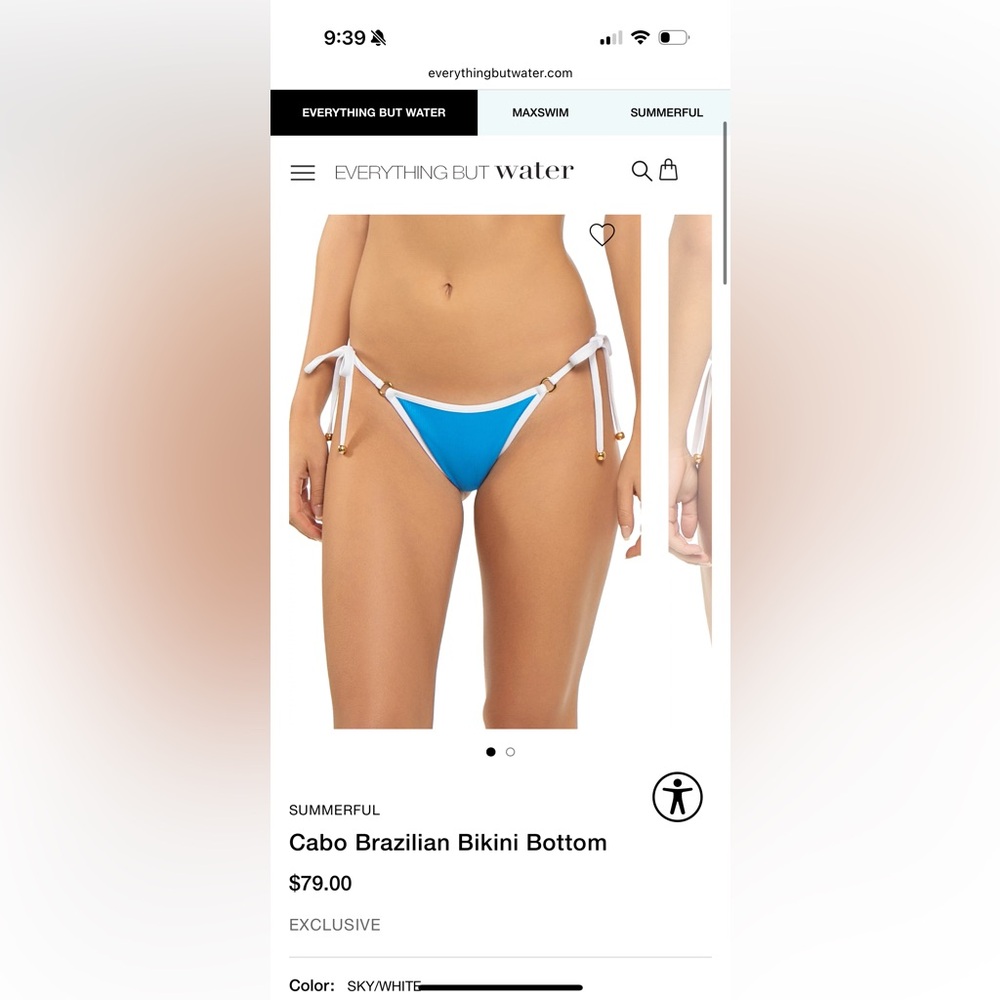 NWT : Summerful Cabo Brazilian Bikini Bottom